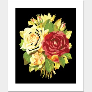 Colorful  rose flower Posters and Art